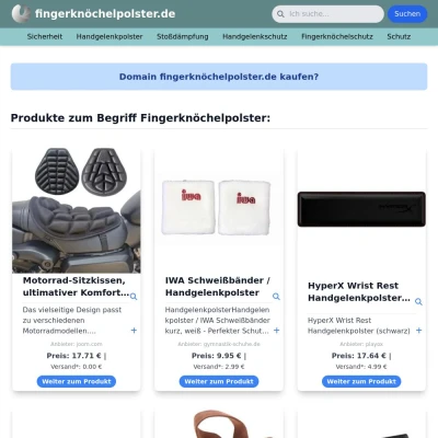 Screenshot fingerknöchelpolster.de