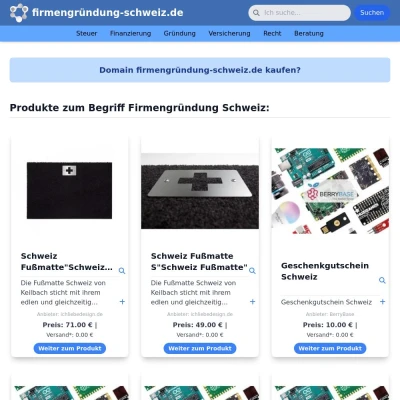 Screenshot firmengründung-schweiz.de