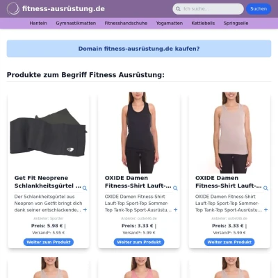 Screenshot fitness-ausrüstung.de