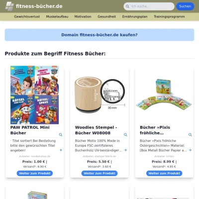 Screenshot fitness-bücher.de