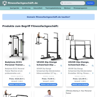 Screenshot fitnessfachgeschäft.de