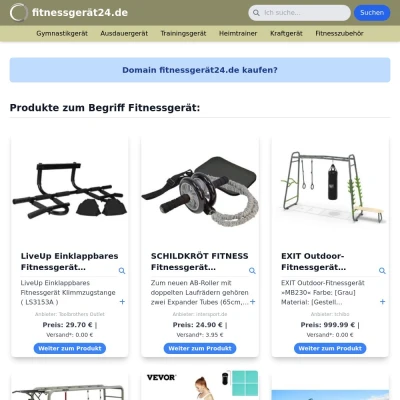 Screenshot fitnessgerät24.de