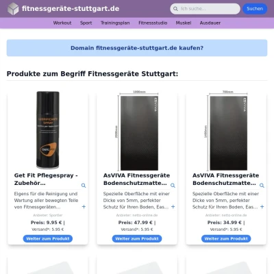 Screenshot fitnessgeräte-stuttgart.de