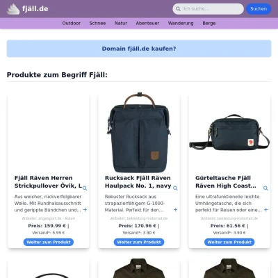 Screenshot fjäll.de