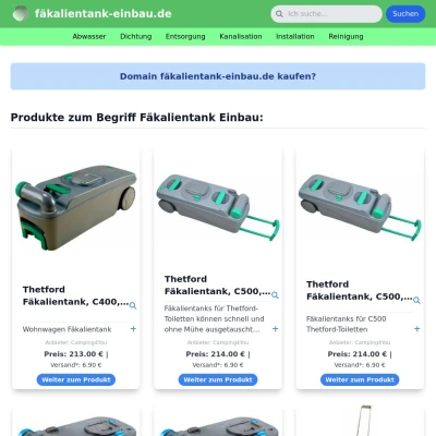 Screenshot fäkalientank-einbau.de