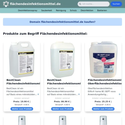 Screenshot flächendesinfektionsmittel.de