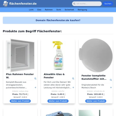 Screenshot flächenfenster.de