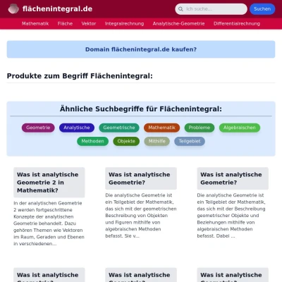 Screenshot flächenintegral.de