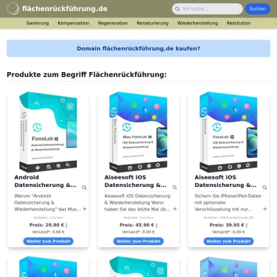 Screenshot flächenrückführung.de