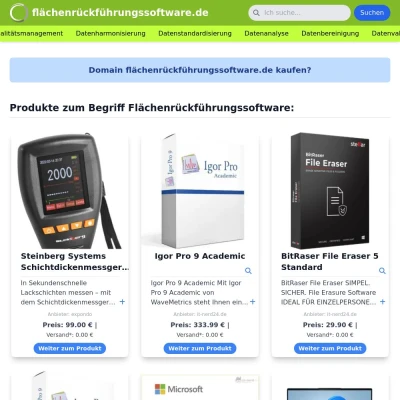 Screenshot flächenrückführungssoftware.de