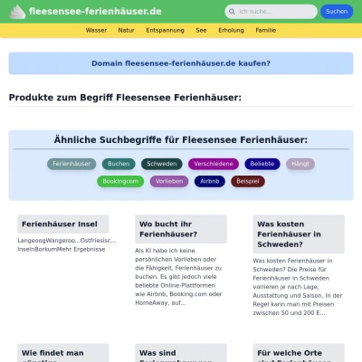 Screenshot fleesensee-ferienhäuser.de