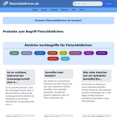 Screenshot fleischklößchen.de