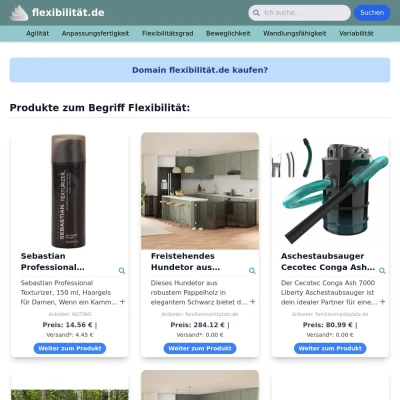 Screenshot flexibilität.de