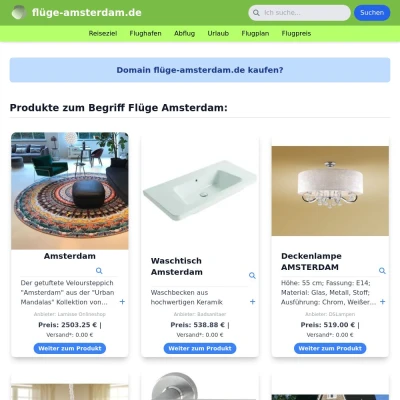 Screenshot flüge-amsterdam.de