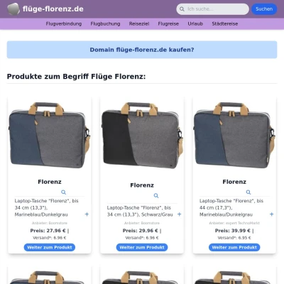 Screenshot flüge-florenz.de