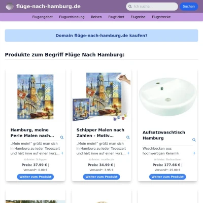 Screenshot flüge-nach-hamburg.de