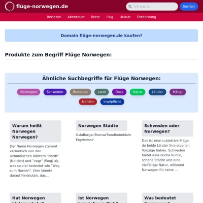 Screenshot flüge-norwegen.de