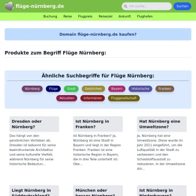 Screenshot flüge-nürnberg.de