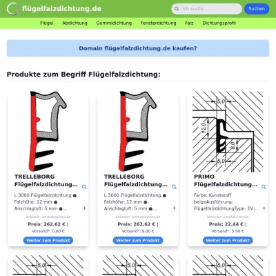 Screenshot flügelfalzdichtung.de