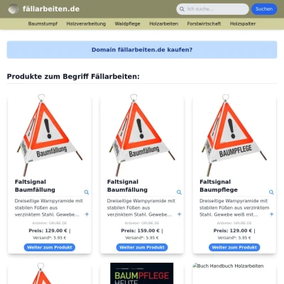 Screenshot fällarbeiten.de
