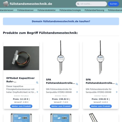 Screenshot füllstandsmesstechnik.de