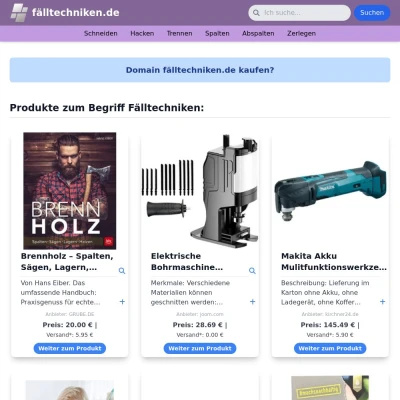 Screenshot fälltechniken.de