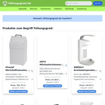 Screenshot füllungsgrad.de