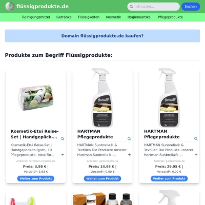 Screenshot flüssigprodukte.de