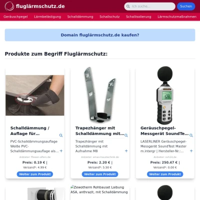 Screenshot fluglärmschutz.de