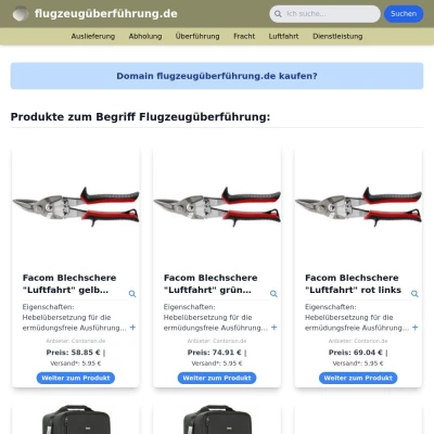 Screenshot flugzeugüberführung.de