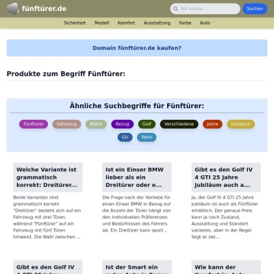 Screenshot fünftürer.de