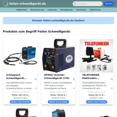Screenshot folien-schweißgerät.de