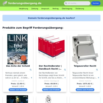 Screenshot forderungsübergang.de