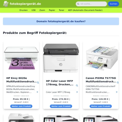 Screenshot fotokopiergerät.de