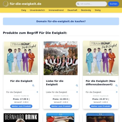 Screenshot für-die-ewigkeit.de