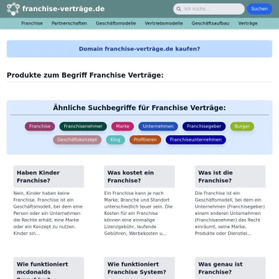 Screenshot franchise-verträge.de