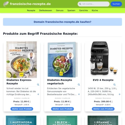 Screenshot französische-rezepte.de