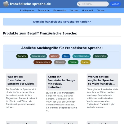 Screenshot französische-sprache.de