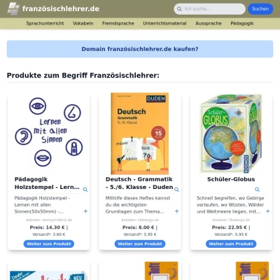 Screenshot französischlehrer.de