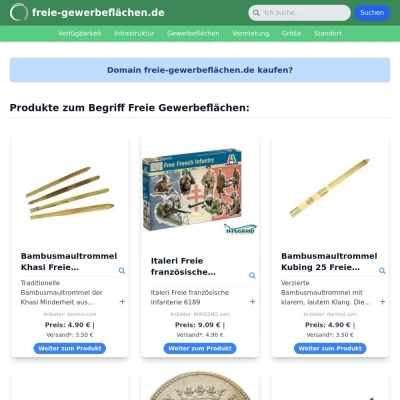 Screenshot freie-gewerbeflächen.de