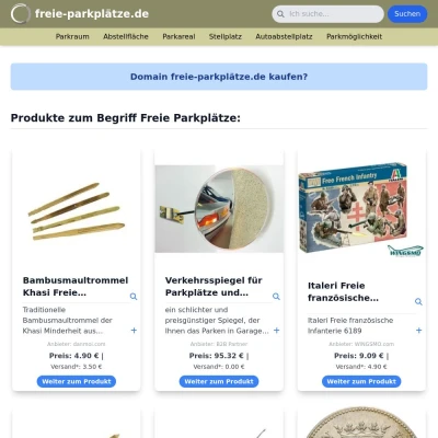 Screenshot freie-parkplätze.de