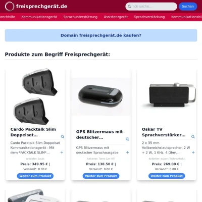 Screenshot freisprechgerät.de