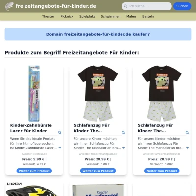 Screenshot freizeitangebote-für-kinder.de