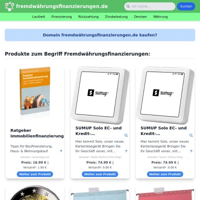 Screenshot fremdwährungsfinanzierungen.de