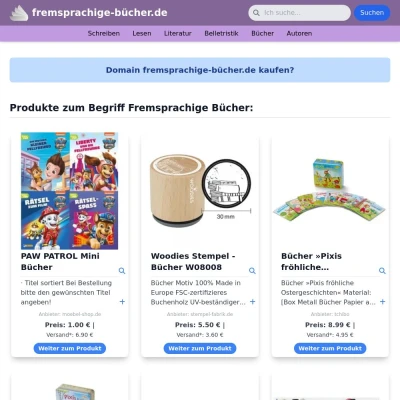 Screenshot fremsprachige-bücher.de