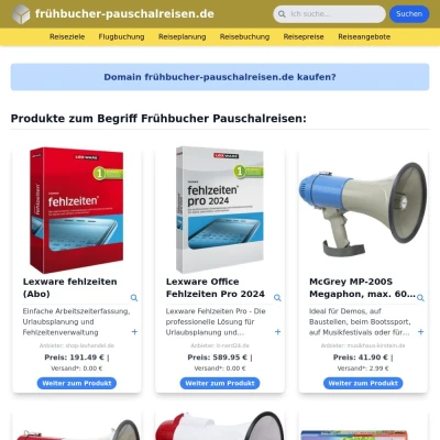 Screenshot frühbucher-pauschalreisen.de