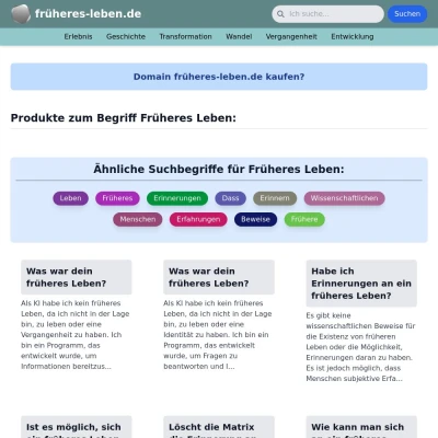 Screenshot früheres-leben.de