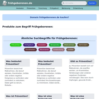 Screenshot frühgeborenen.de