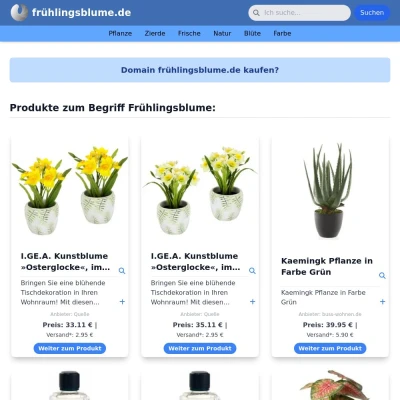 Screenshot frühlingsblume.de