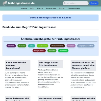 Screenshot frühlingsstrasse.de